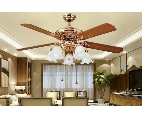 Quạt trần đèn DQHN-52- 8021 gỗ